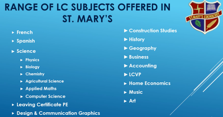 🎓 Choosing Your Path: St. Mary’s Leaving Certificate Subject Overview🚀